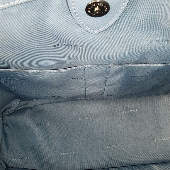 Coach Large Blue Bailey Carryall Shoulder Tote Bag EUC - Picture 8 of 16